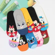 Женские носки с милыми рисунками из мультфильмов, дышащие, мягкие, кавайные, короткие носки по щиколотку, летние, с мышкой, кошкой, уткой, креативный узор, уличный тренд, стиль