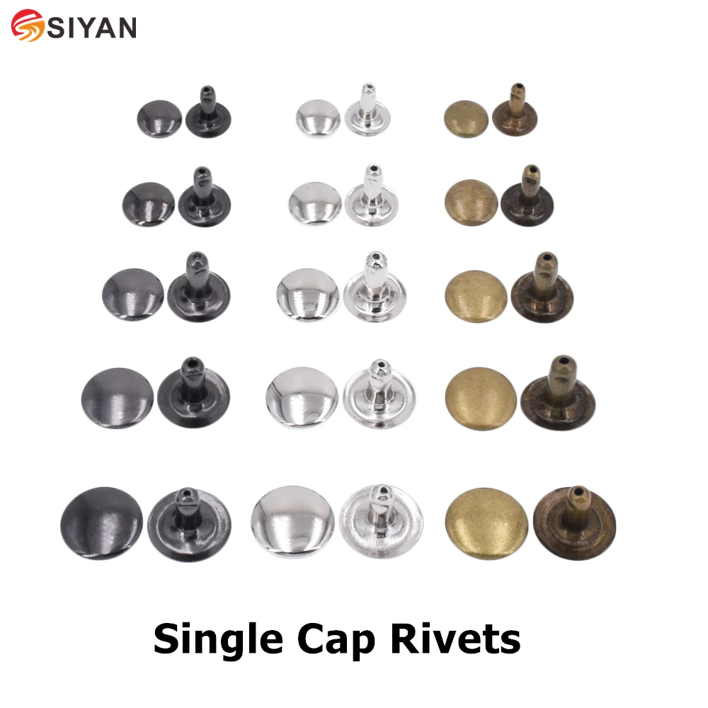 

100set Single-sided Cap Rivets Tubular Metal Leather Craft Repairs Studs Punk Spike Decor