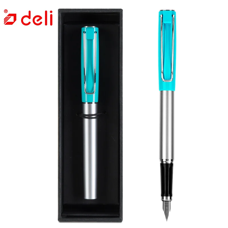 

Deli metal Fountain Pen school & office supplies stationery Elegant Pens For Writing school high quality ink fountain pen