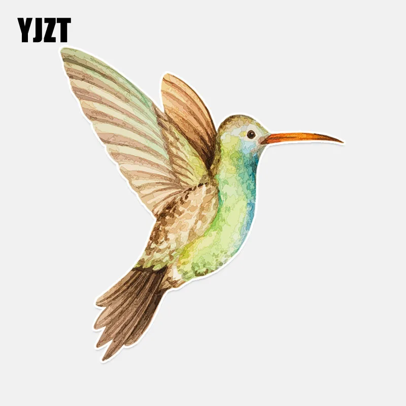 YJZT 12 5*13 9 см милый мультфильм Колибри цветной декор Автомобильная наклейка из ПВХ