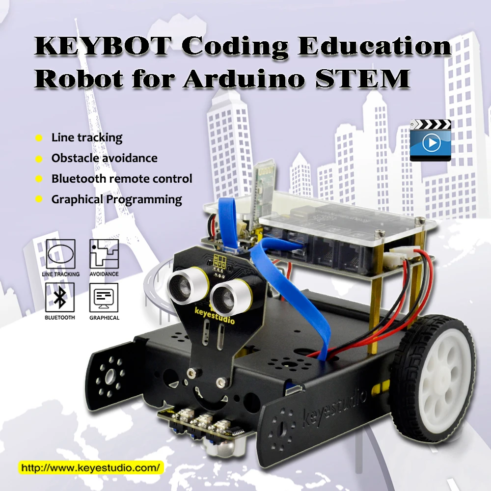 Keyestudio KEYBOT Coding Programmable Education Robot Car Kit + User Manual For Arduino STEM Graphical Programming Keyestudio KEYBOT Coding Programmable Education Robot Car Kit + User Manual For Arduino STEM Graphical Programming