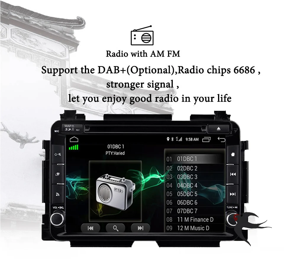 Sale Octa Core Android 9.0 Car media dvd video player gps glonass 3/4g for Honda HRV VEZEL 2013+ CarPlay Steering wheel Head Unit 3