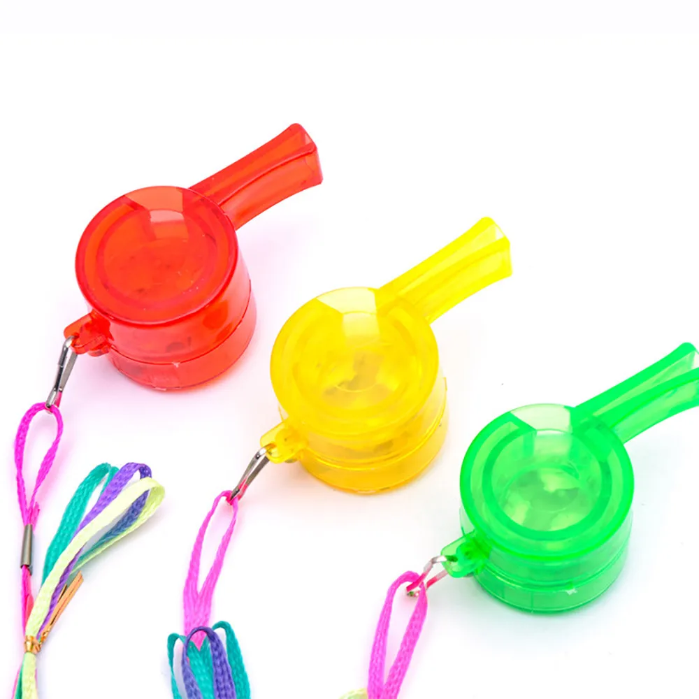 

lot Colorful Light up Rainbow LED Flashing Whistle whistle High Intensity Novelty Necklace with Bead for Fun Night 3 years old