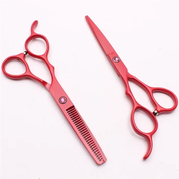 

C8001 6" JP Steel Customized Logo Red Professional Hairdressing Scissors Cutting&Thinning Scissors Left-Hand Human Hair Scissors