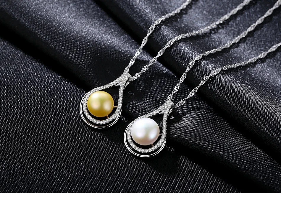 

Natural Freshwater Pearl S925 Sterling Silver Necklace Pendant Exquisite Female Clavicle Chain Accessories LBM08