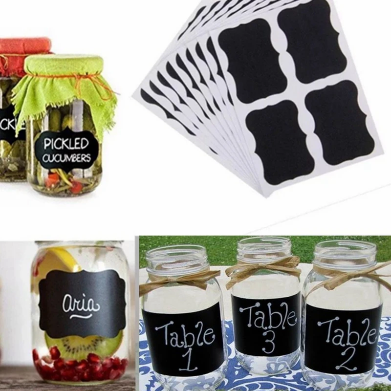 

Ctrue 24PC DIY Blackboard Sticker Label for Home Decoration Cute Wall Sticker Wedding Table Number Guest Name Sticker