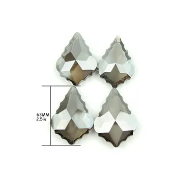 

10pcs/Lot,63mm Smoke Grey,Crystal Baroque Maple Leaf,New Boutique DIY Crystal Bead Curtain Curtain Pendant Crystal Lamp Fitting