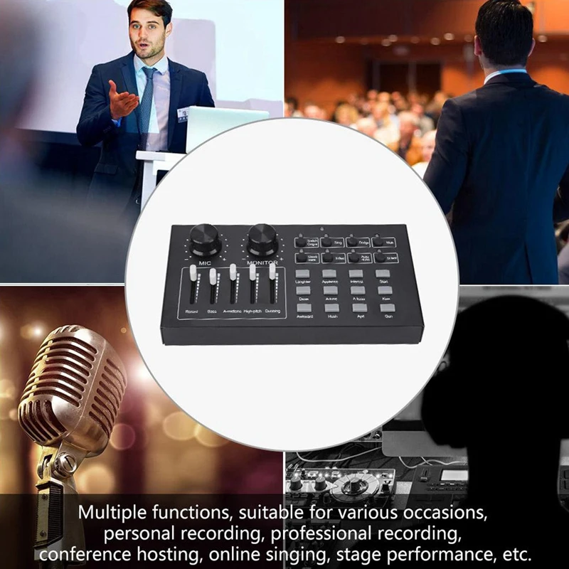 External Audio Sound Card Singing Microphone Live Broadcast For Mobile Phone Computer Pc