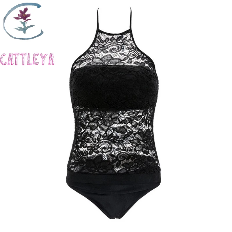 Buy CATTLEYA Lace 3 Pieces Tankini With Shorts Swimsuits Women Bikini 2017