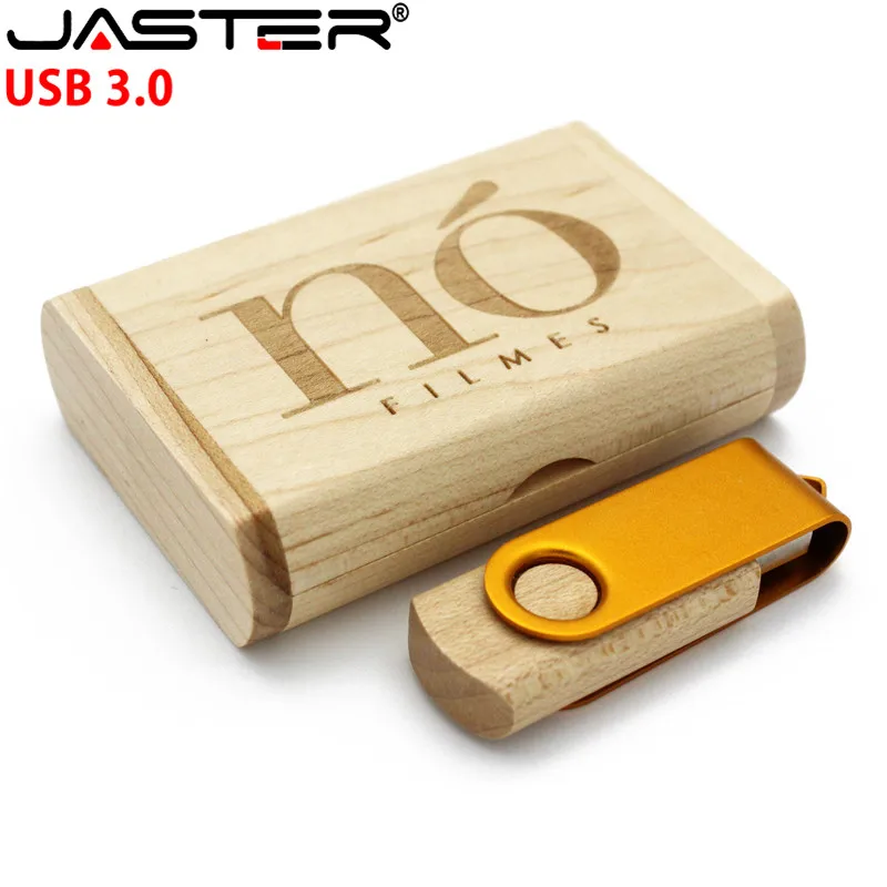 JASTER Usb 3 0 деревянная палка + металлический поворотный зажим costom логотип 4 64 Гб флэш