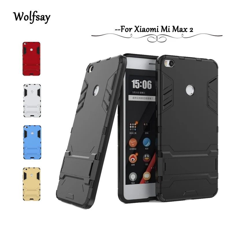 

Wolfsay Case Xiaomi Mi Max 2 Cover Slim Robot Shockproof Armor Rubber Case For Xiaomi Mi Max 2 Case For Xiaomi Mi Max 2 Fundas