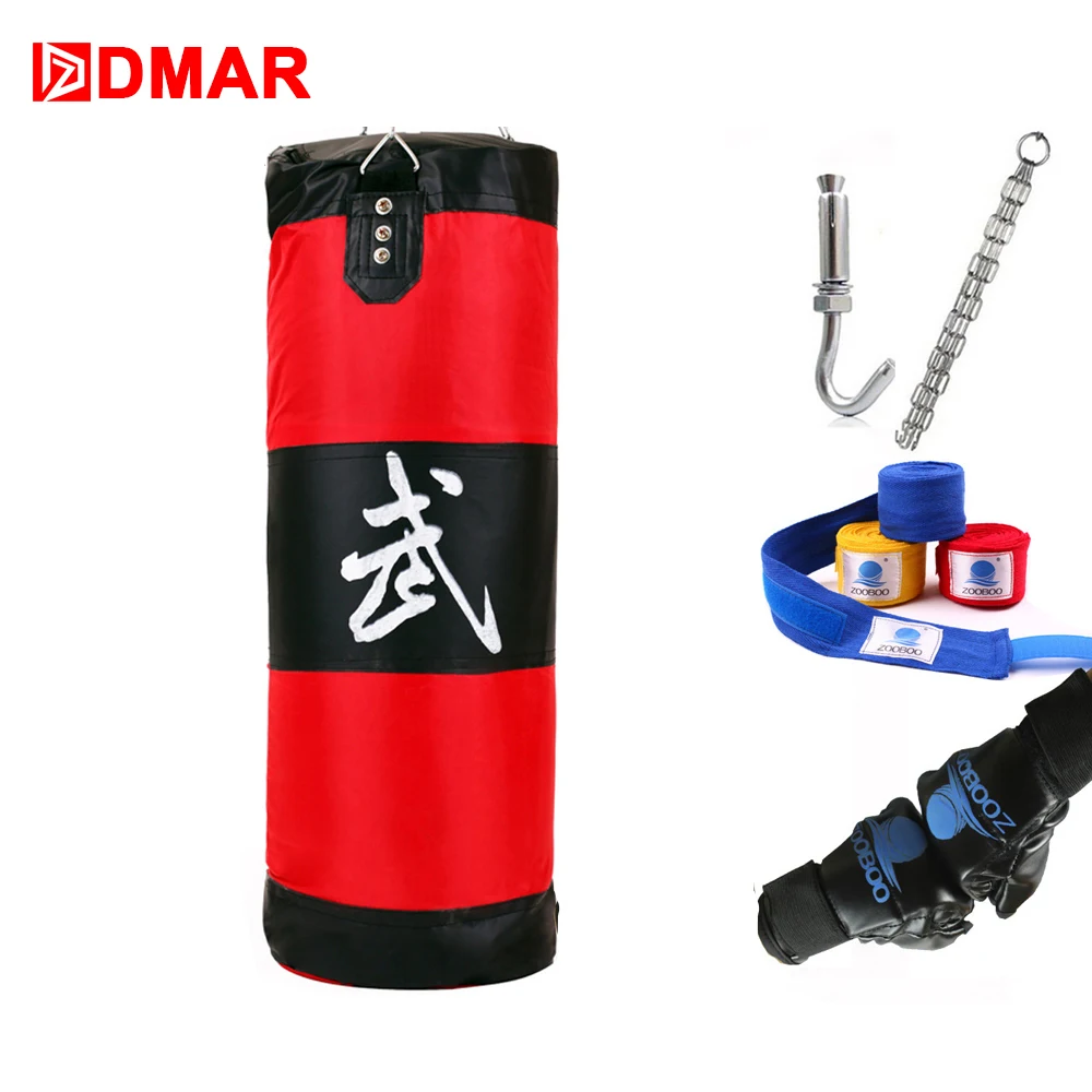 

DMAR Training Fitness MMA Boxing Punching Bag Empty Sport Kick Sandbag Muay Thai Boxer Training Set Wraps Hook Gloves