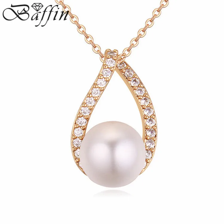 

9color Simulated Pearl Necklaces pendants women summer jewelry AAA Cubic Zircon maxi Colar bijoux wholesale