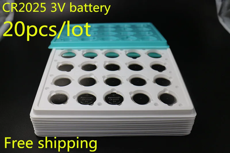 Free shipping 20pcs/lot for Panasonic 3V Lithium CR2025 Dl2025 Cr-2025 Br2025 Lm2025 Cell Button Coin Coins CR 2025 Battery | Электроника