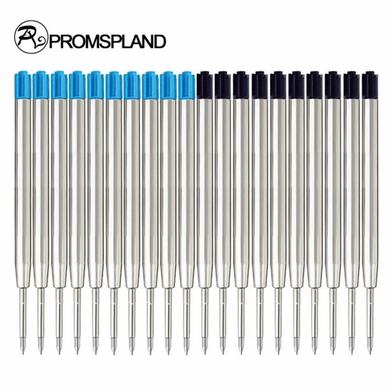 

Promspland 10pcs/lot Refills For Ballpoint Pens Refill Black/Blue Medium Nib Brand Metal Refill Stationery Canetas 10cm