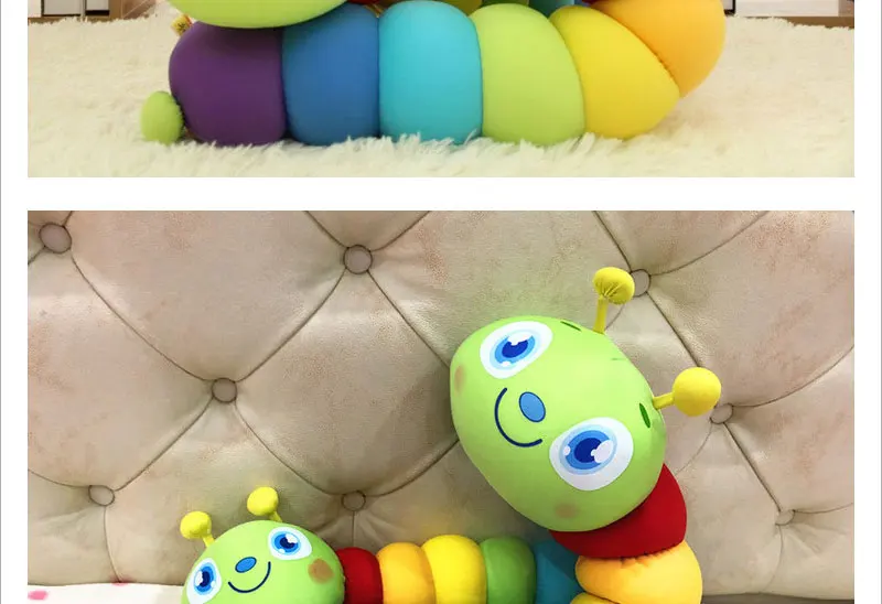 Colorful-Caterpillar_02saleRainbow caterpillarniuniu daddypp cottonanimal plush dolldoll for kidsdoll for