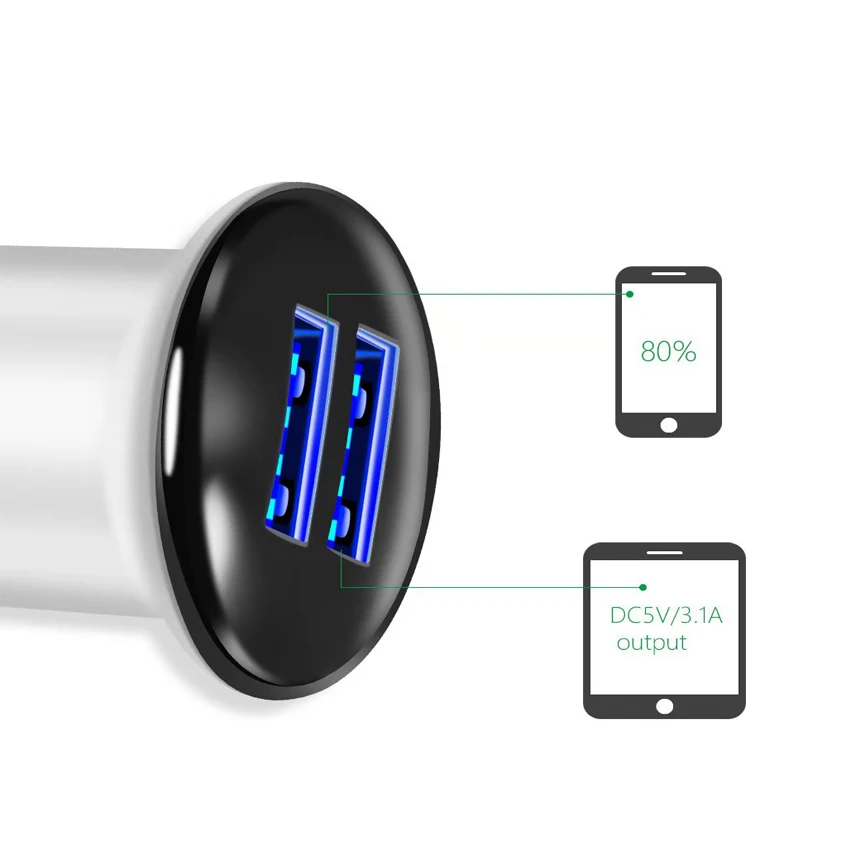 

Universal car charger With LED USB Charger for Xiao 9 Mi8/Mix 6 5 Fast Charger for Iphone x 8 iphone xs max 6 5 charger