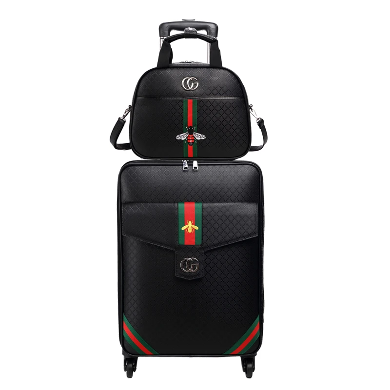 

Women 's Man's Travel Luggage Suitcase bag set Waterproof PU leather Box with Wheel 16"20"24" inch Rolling Trolley Business case