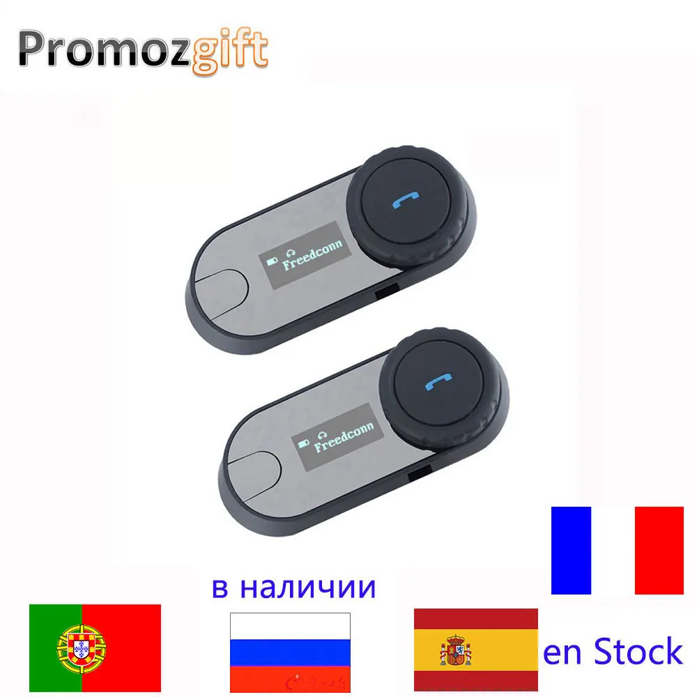 

Ship from Russia LCD screen + FM Radio 2 pcs 2017 Updated TCOM-SC BT Bluetooth Motorcycle Helmet Intercom Interphone Headset