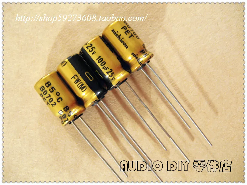 

30PCS Nichicon FW series 100uF/25V audio electrolytic capacitors free shipping