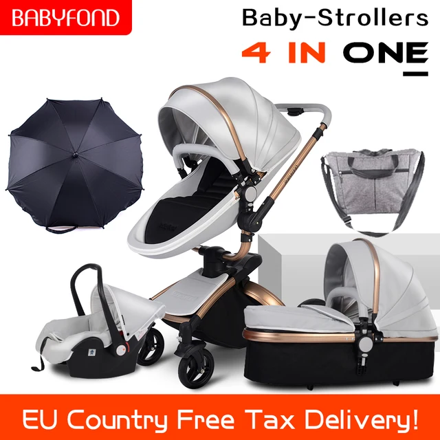 $US $453.71  CE standard luxury high landscape stroller gold frame 0-3 years old baby 4 in 1 baby stroller with 