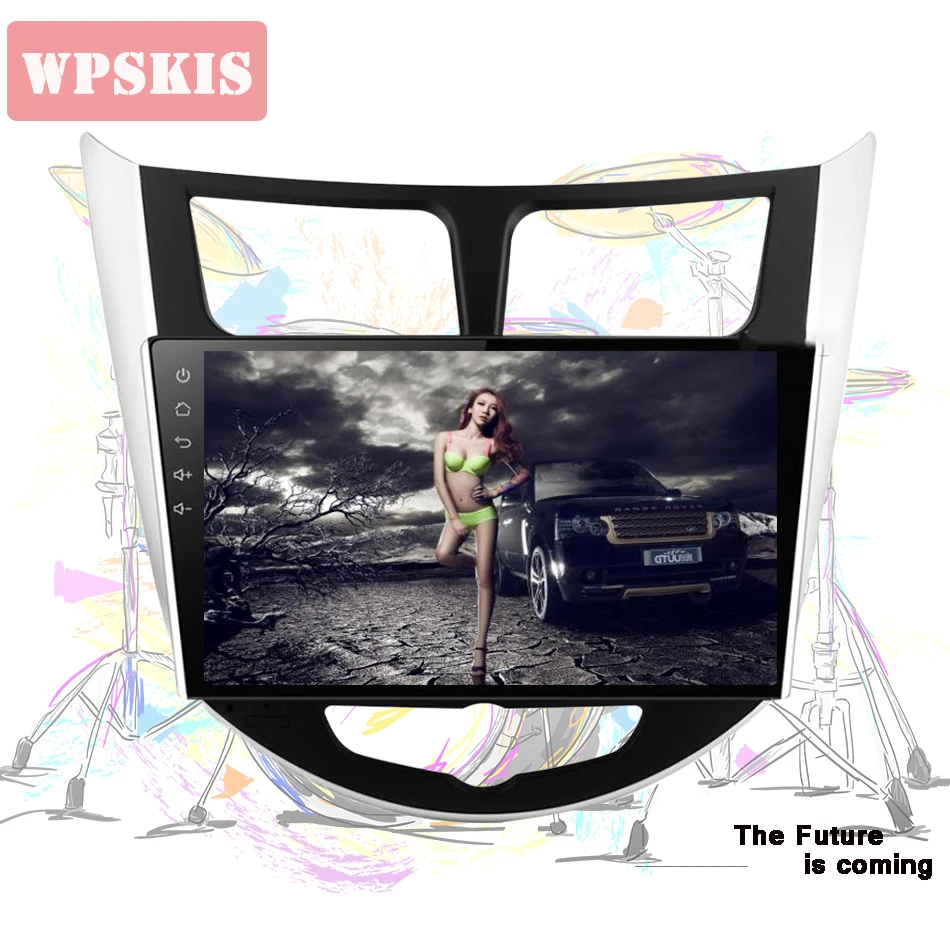 

Android 9.1 10'' CAR DVD player for Hyundai Solaris accent Verna i25 with 2 din navigation GPS Radio iPod-USB BT Free map Stereo