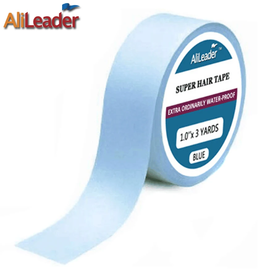 Made In Us Strongest Walker Hair Extension Tape Adhesive Wig Glue 1 Roll White/Blue Waterproof Double Sided Tape For Wig