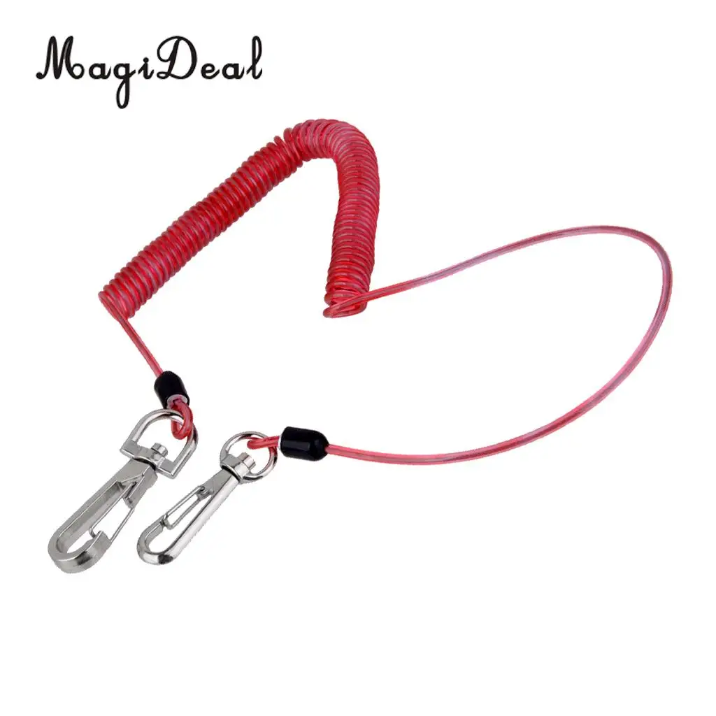 MagiDeal Lightweight Retractable Coiled Fishing Lanyard Steel Wire Pier Rope Tool for Rowing Boat Fishing Diving Water Sports