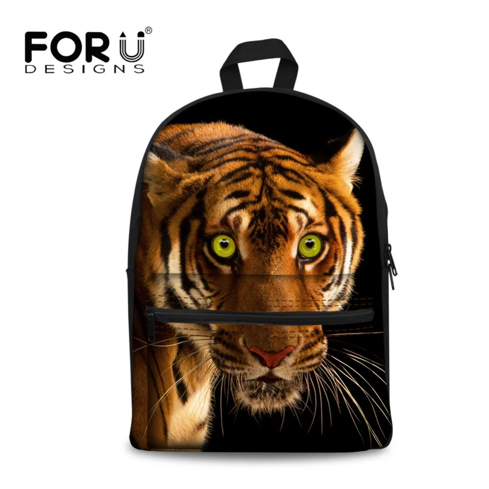FORUDESIGNS/крутые школьные рюкзаки с принтом Тигра для мальчиков мужская дорожная