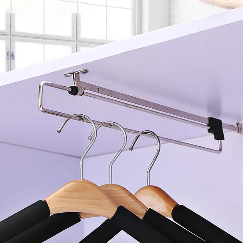 Регулируемые рельсы для одежды шкаф выдвижной шкаф вешалка для одежды шкаф стержень рельс Органайзер стойка шкаф стержни