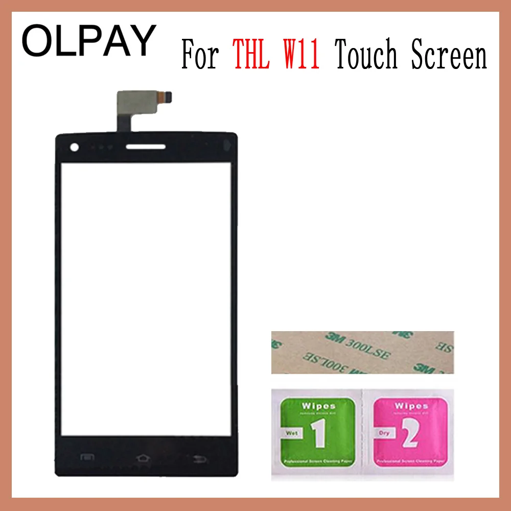 OLPAY 5,0 дюймов Сенсорная стеклянная панель для THL W11 сенсорный экран дигитайзер стекло сенсор инструменты Бесплатный клей+ салфетки