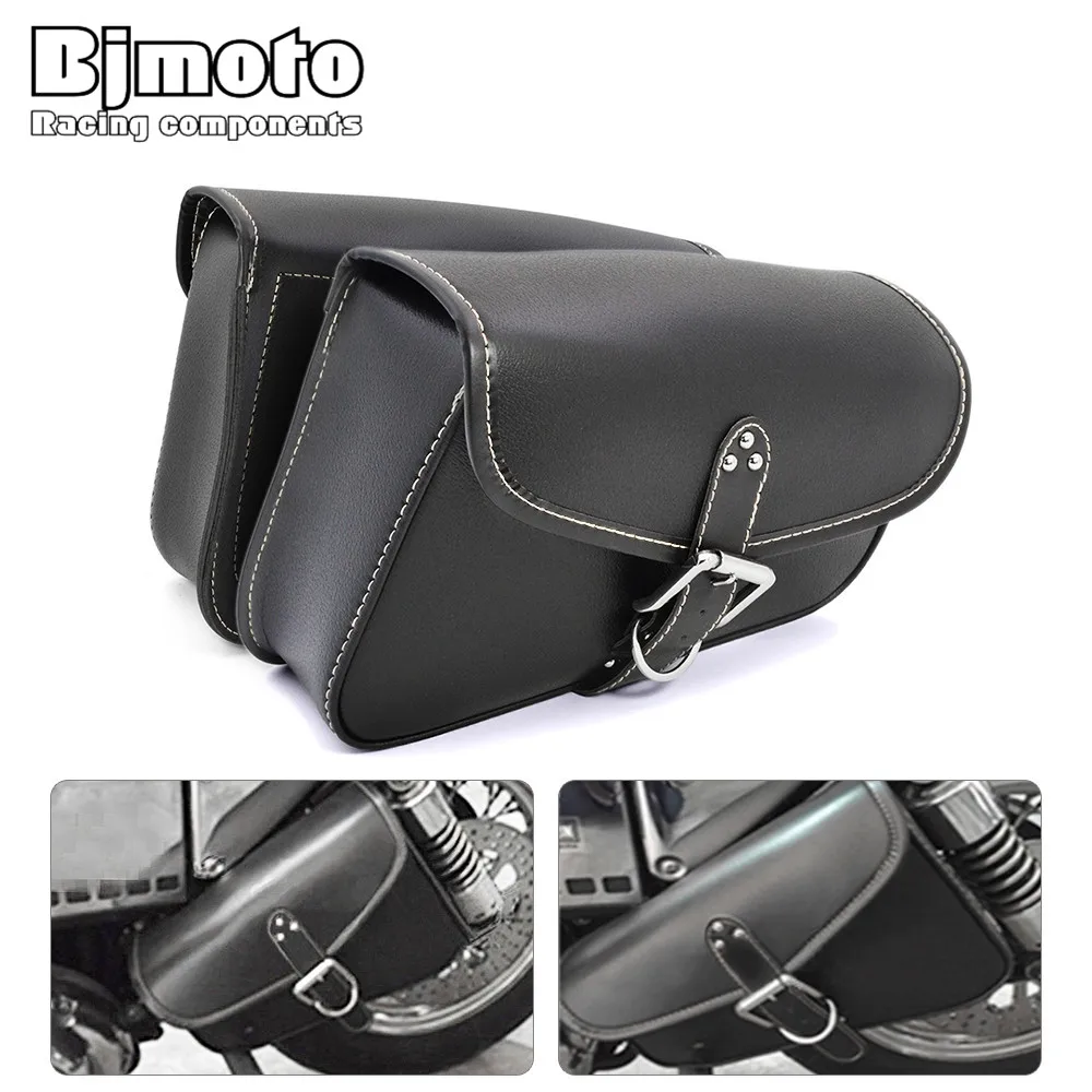 BAG 009 BK Motorcycle PU Leather Saddlebags Saddle Swingarm Bag Left