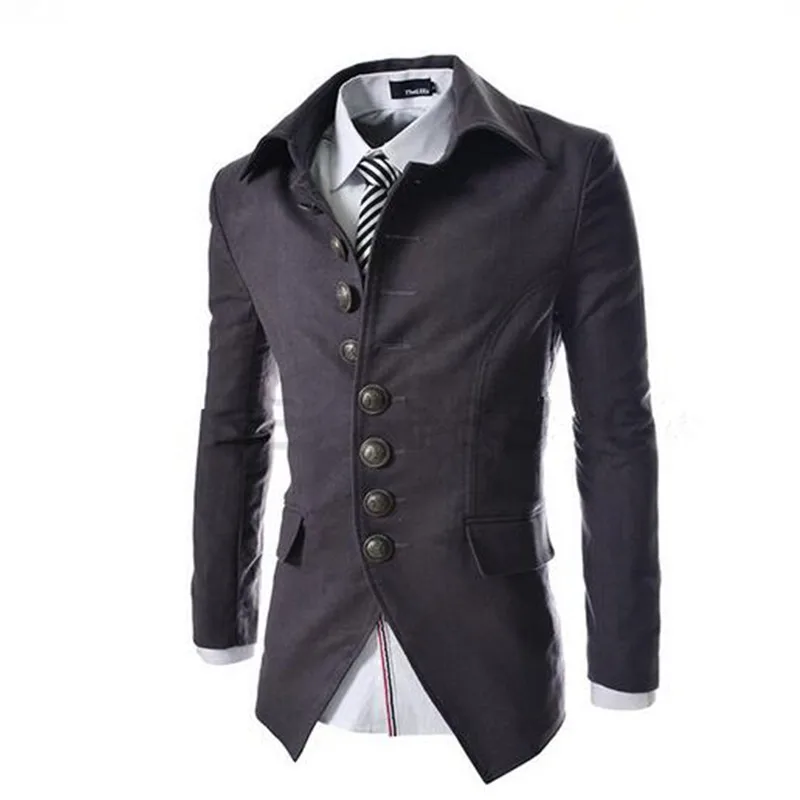 Punk rave gothic Fashion Novelty Black Men Coat Jacket