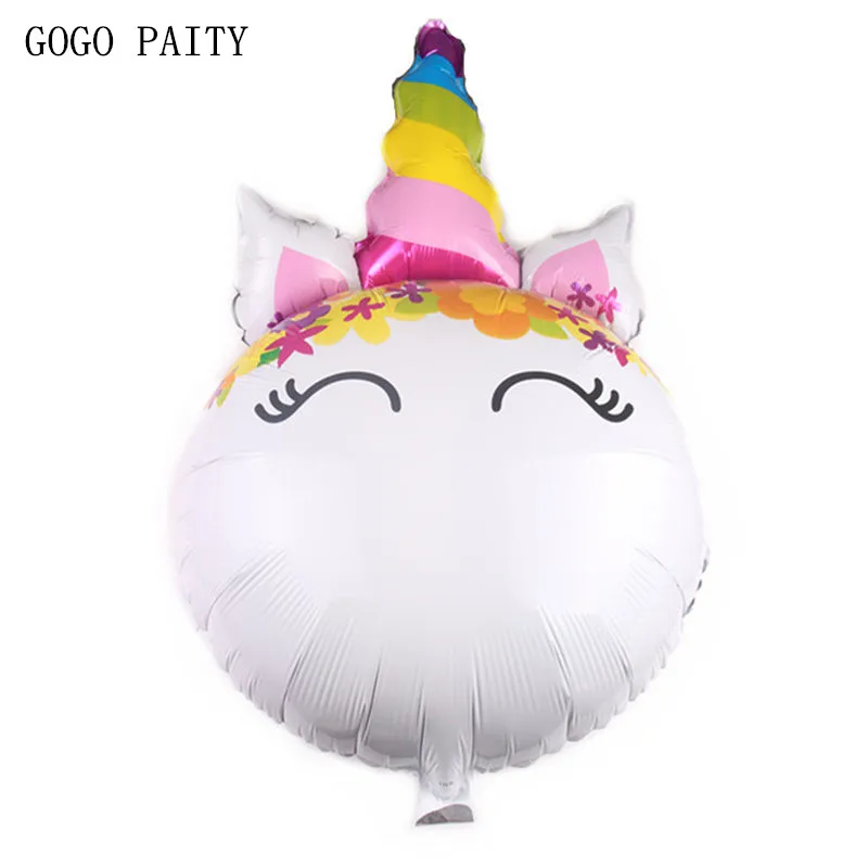 GOGO PAITY New Large Unicorn Head Aluminum Balloons Holiday Party Birthday Event Decoration Balloons Wholesale