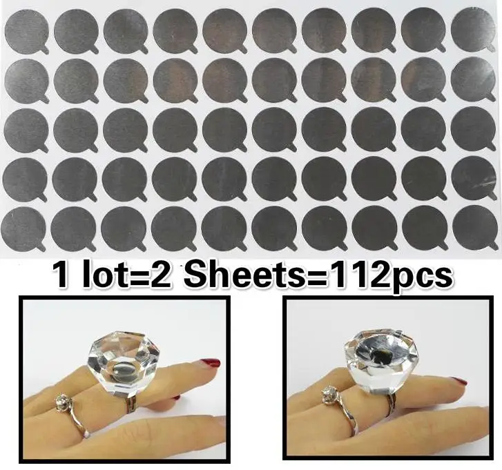 

2 sheets=112pcs Disposable Silver Eyelash Glue Holder pad,One Time Eyelash Adhesive Glue Pallet pads Eyelash Glue Ring pads GYH