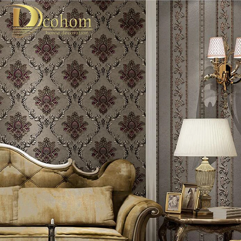 Classic European Damask Wallpaper For Walls Luxury Elegant 3D Stereo