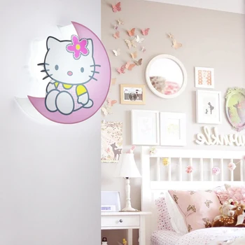 

LED new creative cartoon decoration Kitty cat wall lamp Girl's Bedroom bedside children room study room lamp