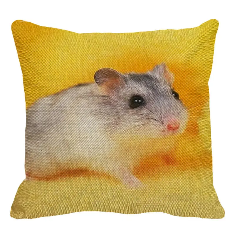 XUNYU милые животные маленькая мышка наволочка Подушка Чехол для подушки из льна диван кровать Декоративная Подушка Чехол 45x45 см C0057 - Цвет: 8