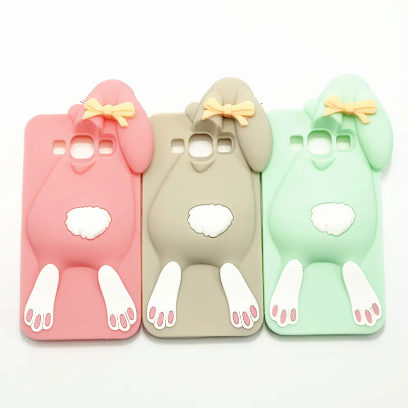 3D unicornio gato conejo de silicona suave Capa para Samsung Galaxy J1 (2016) j120 J120F J1 2016 SM-J120F de dibujos animados Funda de teléfono