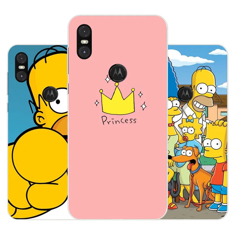 

for Motorola One P30 Play Case,Silicon Joy crown cartoon Painting Soft TPU Back Cover for Motorola One Power P30 Note Phone case