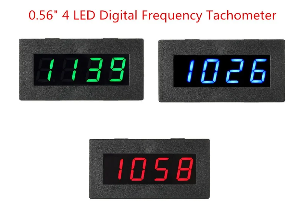 Высокоточный 0,5" 4 Светодиодный Цифровой частотный Тахометр автомобильный измеритель скорости двигателя измерительный прибор об/мин 5-9999R/M DC 8-15 V