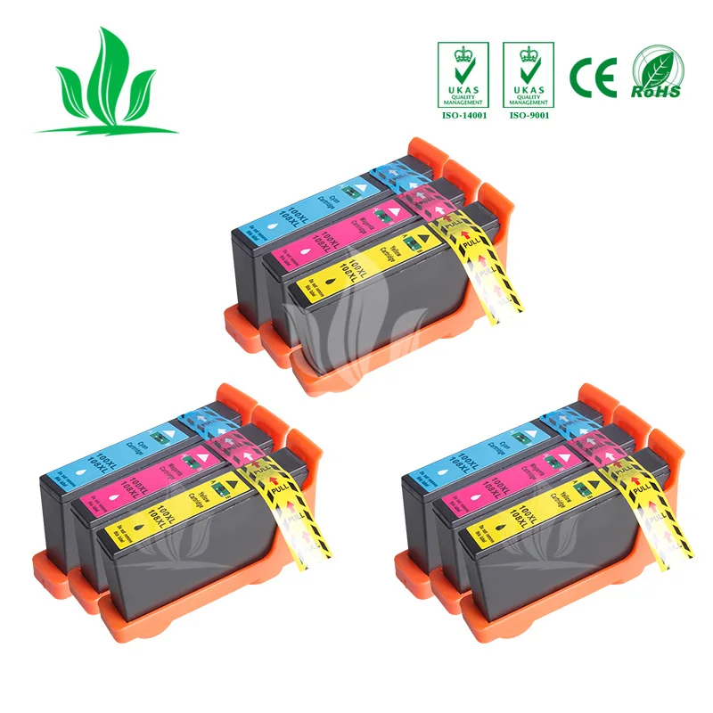 9 шт CMY 100XL чернильный картридж совместимый для 108XL Lexmark S305/S405/S505/S605/Pro205/705/805/905