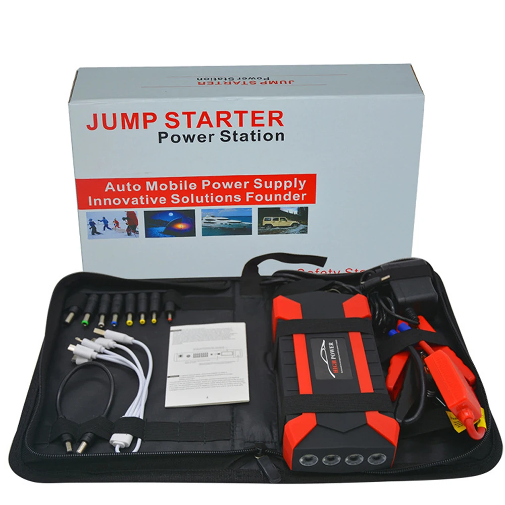 Portable 89800mAh Car Jump Starter Power Bank Booster Charge Cell 4 USB Starting Device Charge Pal Lamp Car Battery Splitter