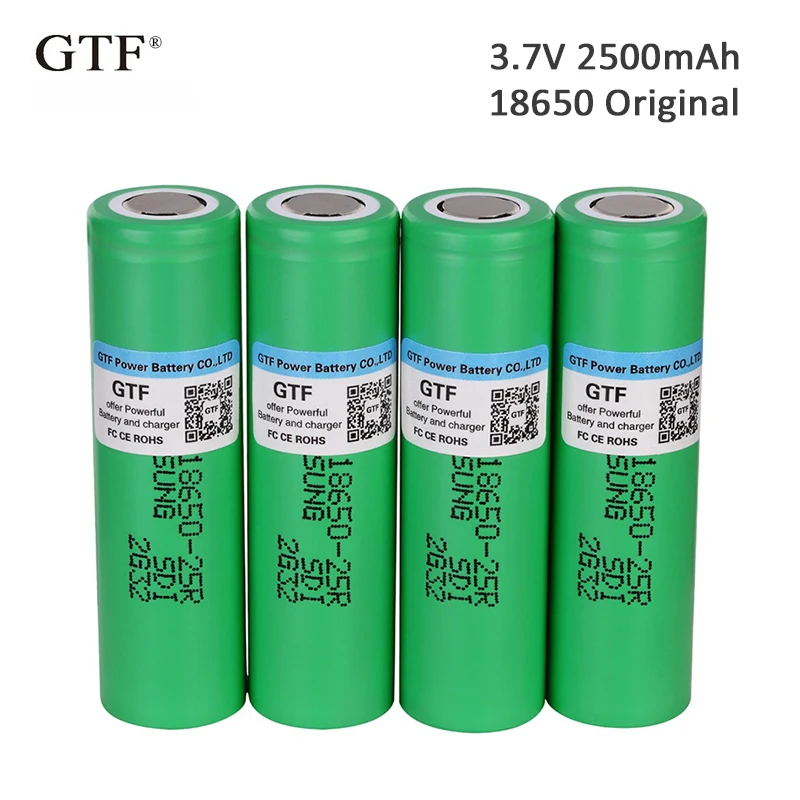 4 шт 100% оригинал HG2 3 7 V 2500 mah INR1865025R 18650 Батарея литий-ионный фонарик с подзаряжаемой