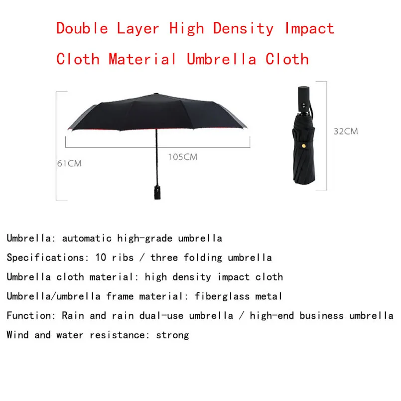 Full Automatic three Folding Oversize Reinforced Umbrella