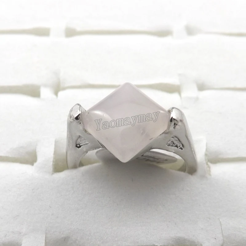 Fashion Natural Rose Quartz Crystal Rings Women's Jewelry 50pcs Wholesale 2