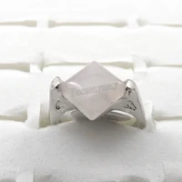 Fashion Natural Rose Quartz Crystal Rings Women's Jewelry 50pcs Wholesale 2