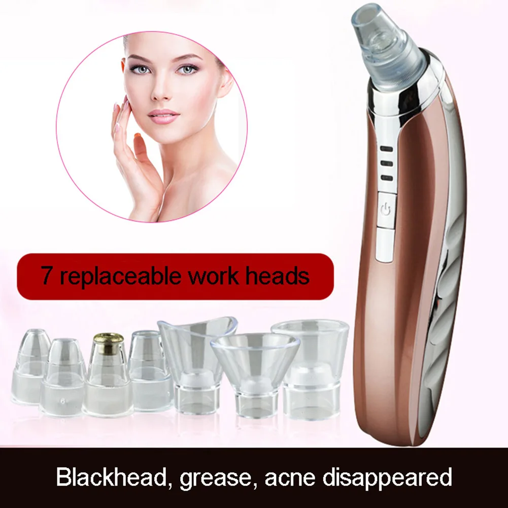 

USB Charging Blackhead Remover Acne Pimple Vacuum Suction Tool Electric Face Cleansing with 7 Tips HJL2018