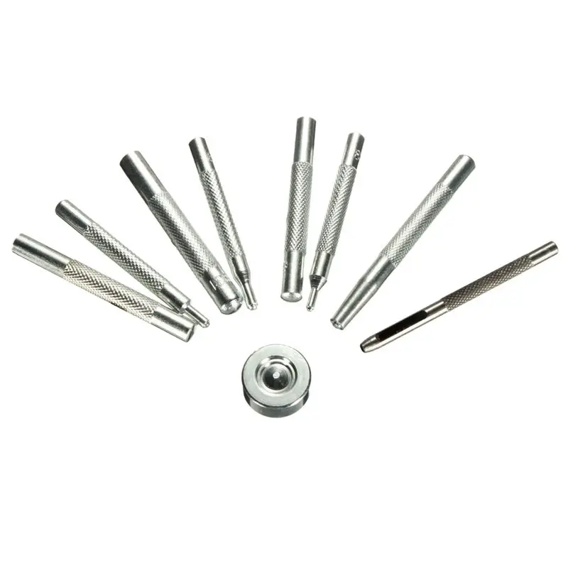 

9Pcs Fixing Tool Kit Sewing Leather Craft Snap Button Fastener Press Stud Base