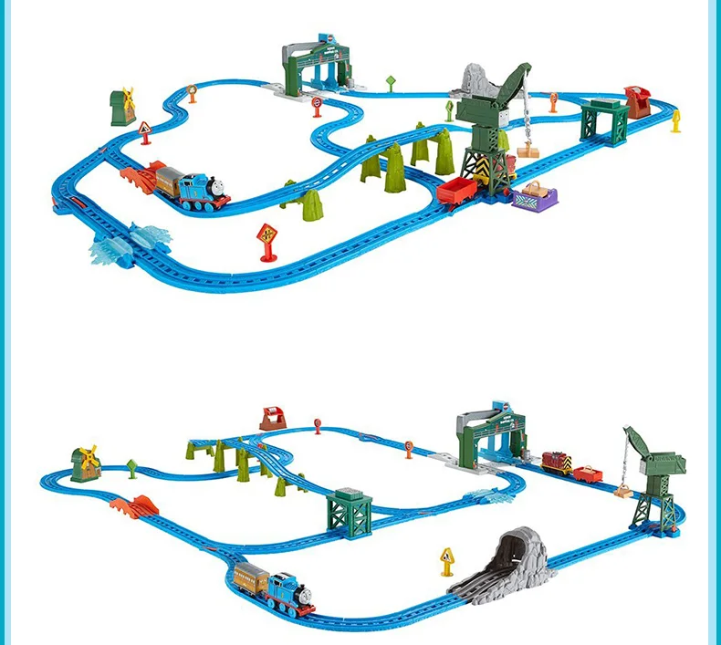 Томас и его друзья собирают игрушечный поезд, пластиковая железная дорога, электрический трек, игрушечный автомобиль Liga de brinquedo Thomas DHC80